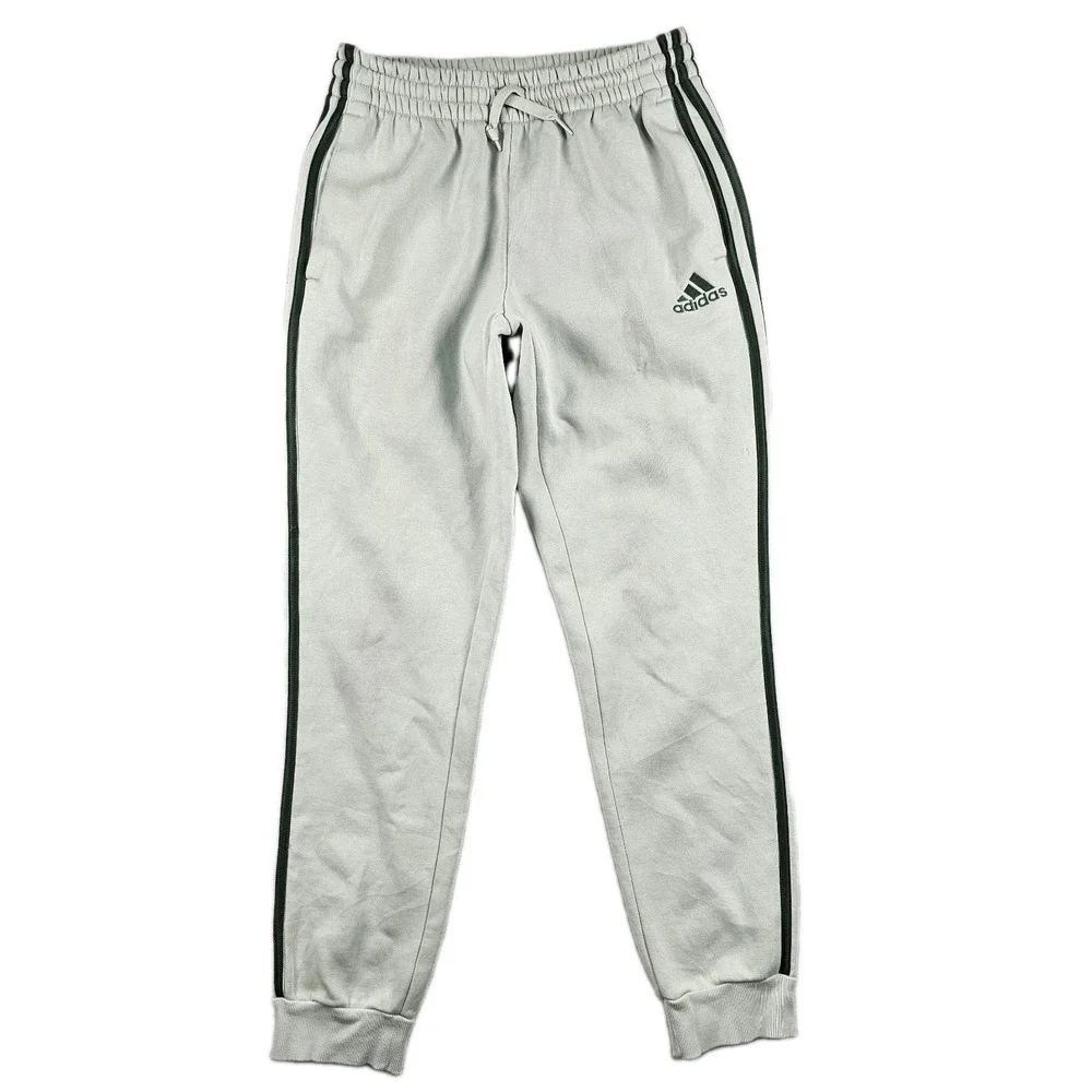 Adidas French Terry Tapered 3-Stripes Pants Mens S HL2271 Light Green Joggers